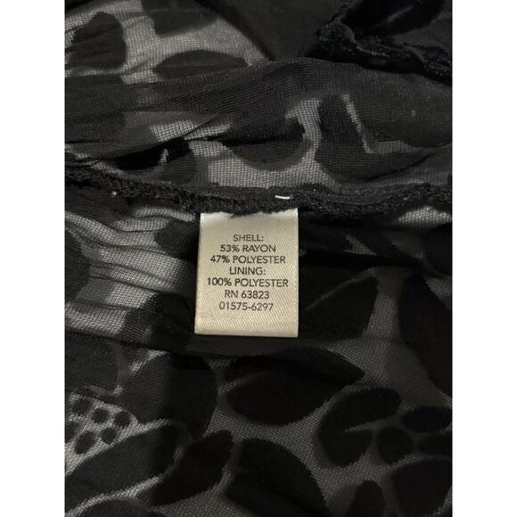 Women’s S Velvet Burnout Organza Lace Sheer Top Fairy Grunge boho whimsigoth - Picture 6 of 8